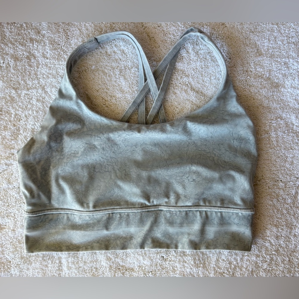 Lululemon Women’s Energy Longline Bra-Size: 8-Color: Gray Geometric Design